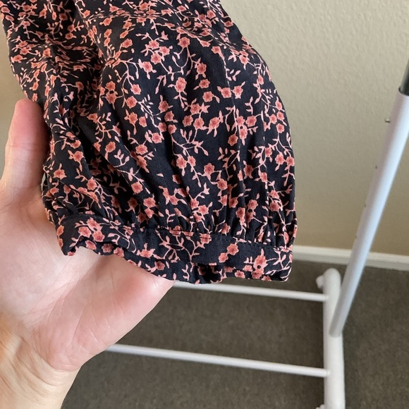 Free People Womens Clara Floral Tie-Waist Tunic In Black‎ Size Small - Picture 5 of 6